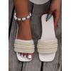 imageVerdusa Womens Square Open Toe Pearls Flat Sandals Slip On Slides Summer SandalsWhite