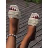 imageVerdusa Womens Square Open Toe Pearls Flat Sandals Slip On Slides Summer SandalsWhite