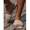 imageVerdusa Womens Square Open Toe Pearls Flat Sandals Slip On Slides Summer SandalsWhite