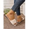 imageVerdusa Womens Square Toe Pleated Slide Sandals Summer Sandals SlippersSolid Beige