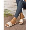 imageVerdusa Womens Square Toe Pleated Slide Sandals Summer Sandals SlippersSolid Beige