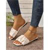 imageVerdusa Womens Square Toe Pleated Slide Sandals Summer Sandals SlippersSolid Beige