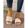 imageVerdusa Womens Square Toe Pleated Slide Sandals Summer Sandals SlippersSolid Beige