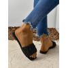 imageVerdusa Womens Square Toe Pleated Slide Sandals Summer Sandals SlippersSolid Black