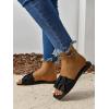 imageVerdusa Womens Square Toe Pleated Slide Sandals Summer Sandals SlippersSolid Black
