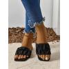 imageVerdusa Womens Square Toe Pleated Slide Sandals Summer Sandals SlippersSolid Black