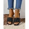 imageVerdusa Womens Square Toe Pleated Slide Sandals Summer Sandals SlippersSolid Black