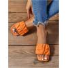 imageVerdusa Womens Square Toe Pleated Slide Sandals Summer Sandals SlippersSolid Orange