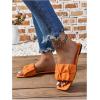 imageVerdusa Womens Square Toe Pleated Slide Sandals Summer Sandals SlippersSolid Orange