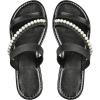 imageVerdusa Womens Pearls Braided Flat Sandals Open Toe Slip On Beach SlidesBlack