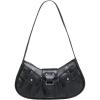 imageVerdusa Womens Pleated Hobo Shoulder Bag PU Leather Clutch HandbagBlack