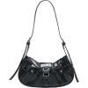 imageVerdusa Womens Pleated Hobo Shoulder Bag PU Leather Clutch HandbagBlack Crocodile