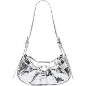 imageVerdusa Womens Pleated Hobo Shoulder Bag PU Leather Clutch HandbagMetallic Silver