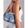 imageVerdusa Womens Flap Shoulder Bags Denim Handbags Underarm Satchel HandbagBlue Colorblock