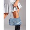 imageVerdusa Womens Flap Shoulder Bags Denim Handbags Underarm Satchel HandbagBlue Colorblock