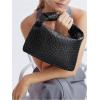 imageVerdusa Womens Hobo Bags Zipper Handbags Knot Strap Leather Shoulder Bag Evening Clutch PurseBlack