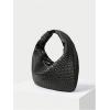 imageVerdusa Womens Hobo Bags Zipper Handbags Knot Strap Leather Shoulder Bag Evening Clutch PurseBlack