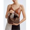 imageVerdusa Womens Hobo Bags Zipper Handbags Knot Strap Leather Shoulder Bag Evening Clutch PurseBrown
