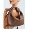 imageVerdusa Womens Hobo Bags Zipper Handbags Knot Strap Leather Shoulder Bag Evening Clutch PurseBrown