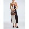 imageVerdusa Womens Hobo Bags Zipper Handbags Knot Strap Leather Shoulder Bag Evening Clutch PurseBrown
