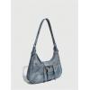 imageVerdusa Womens Hobo PU Leather Clutch Shoulder Bags Buckle Zipper Vintage HandbagsBlue