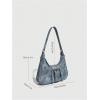 imageVerdusa Womens Hobo PU Leather Clutch Shoulder Bags Buckle Zipper Vintage HandbagsBlue