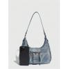 imageVerdusa Womens Hobo PU Leather Clutch Shoulder Bags Buckle Zipper Vintage HandbagsBlue