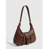 imageVerdusa Womens Hobo PU Leather Clutch Shoulder Bags Buckle Zipper Vintage HandbagsChocolate Brown