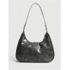 imageVerdusa Womens Hobo PU Leather Clutch Shoulder Bags Buckle Zipper Vintage HandbagsSmoke Gray