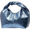 imageVerdusa Womens Ruched Hobo Mini Handbag Clutch Purse Dumpling Pouch BagMetallic Blue