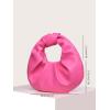 imageVerdusa Womens Ruched PU Leather Hobo Handbag Clutch PurseHot Pink