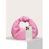 imageVerdusa Womens Ruched PU Leather Hobo Handbag Clutch PursePink