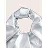 imageVerdusa Womens Ruched PU Leather Hobo Handbag Clutch PurseSilver
