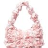 imageVerdusa Womens 3D Rose Applique Shoulder Bag Floral Hobo HandbagsLight Pink