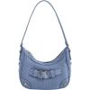 imageVerdusa Womens Flap Shoulder Bags Denim Handbags Underarm Satchel HandbagDark Blue