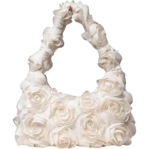 imageVerdusa Womens 3D Rose Applique Shoulder Bag Floral Hobo HandbagsApricot