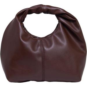 imageVerdusa Womens Ruched Hobo Mini Handbag Clutch Purse Dumpling Pouch BagCoffee Brown