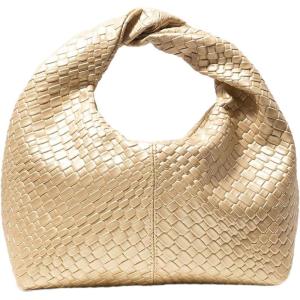 imageVerdusa Womens Ruched Hobo Mini Handbag Clutch Purse Dumpling Pouch BagGold
