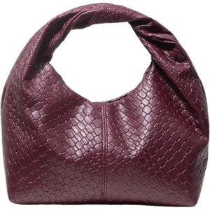 imageVerdusa Womens Ruched Hobo Mini Handbag Clutch Purse Dumpling Pouch BagRed Violet