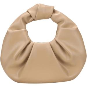 imageVerdusa Womens Ruched PU Leather Hobo Handbag Clutch PurseKhaki