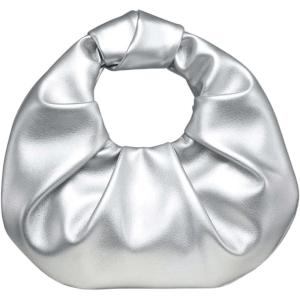 imageVerdusa Womens Ruched PU Leather Hobo Handbag Clutch PurseSilver