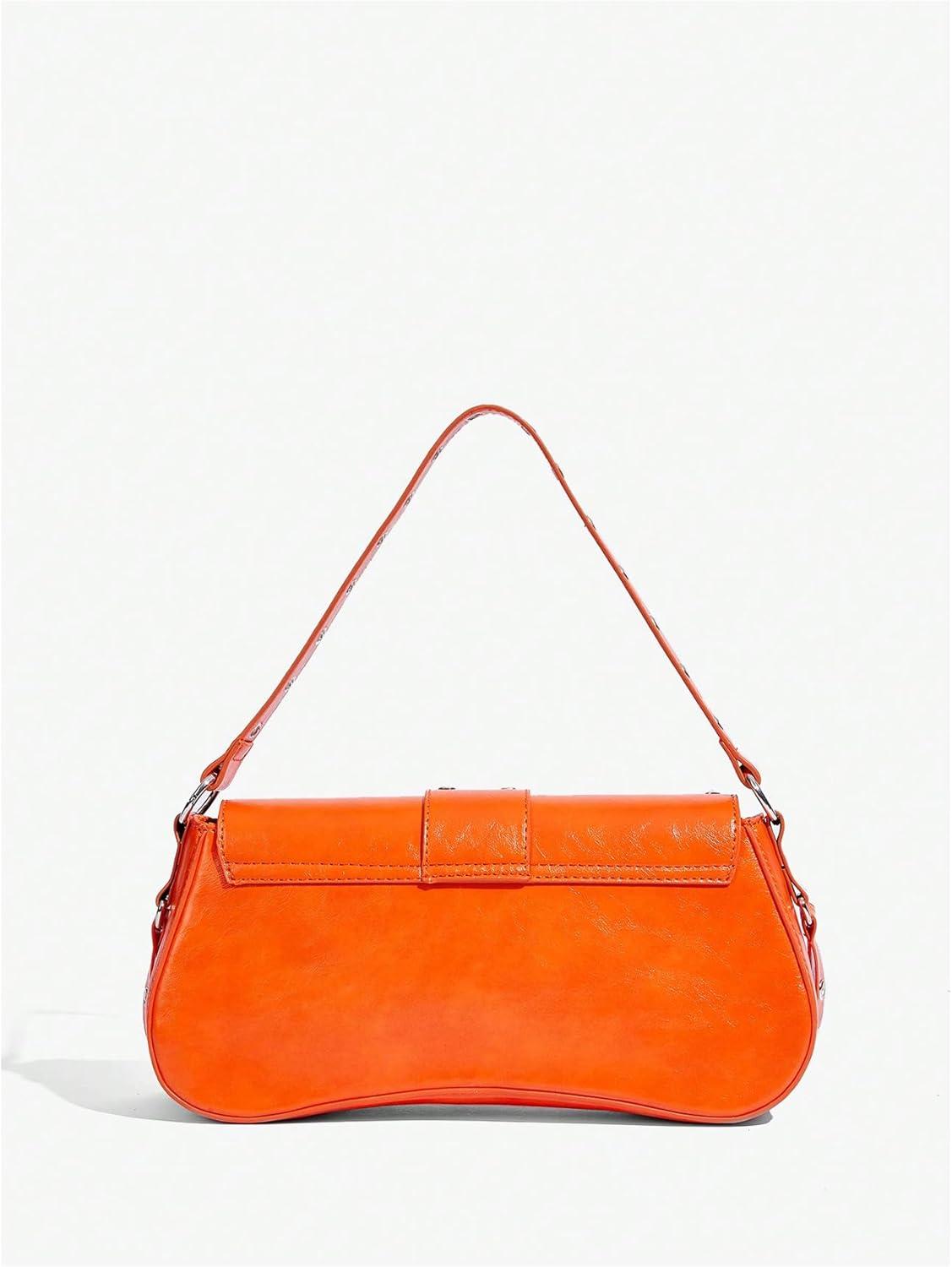 imageVerdusa Womens Shoulder Bag Y2K Handbag Cute Trendy Goth Studded Rivet Punk PurseOrange