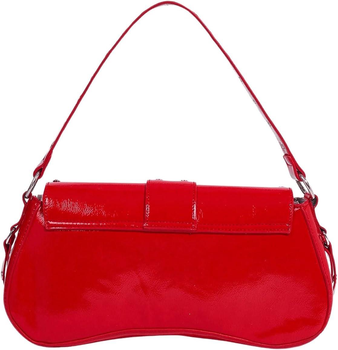 imageVerdusa Womens Shoulder Bag Y2K Handbag Cute Trendy Goth Studded Rivet Punk PurseRed