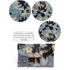 imageVerdusa Womens Floral Embroidery Sequin Evening Clutch Bags Party PursesBlue Black