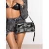 imageVerdusa Womens Shoulder Bag Y2K Handbag Cute Trendy Goth Studded Rivet Punk PurseBlack