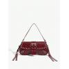 imageVerdusa Womens Shoulder Bag Y2K Handbag Cute Trendy Goth Studded Rivet Punk PurseBurgundy