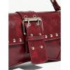 imageVerdusa Womens Shoulder Bag Y2K Handbag Cute Trendy Goth Studded Rivet Punk PurseBurgundy