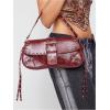 imageVerdusa Womens Shoulder Bag Y2K Handbag Cute Trendy Goth Studded Rivet Punk PurseBurgundy