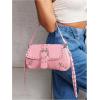 imageVerdusa Womens Shoulder Bag Y2K Handbag Cute Trendy Goth Studded Rivet Punk PurseLight Pink