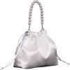 imageVerdusa Womens Satin Evening Bag Pearl Drawstring Handbag Clutch PurseWhite